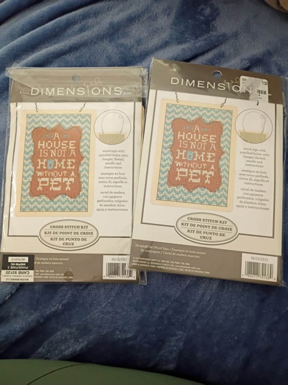 Dimensions cross stitch kit set of two Wood panels (Pet)